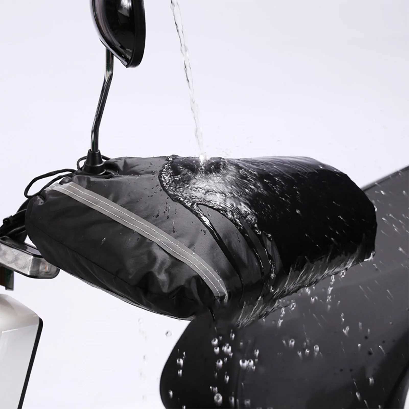 Motorcycle Handlebar Gloves with Reflective Strip Windproof Thermal Handle Bar Cover for ATV/Snowmobile/Scooter S25118