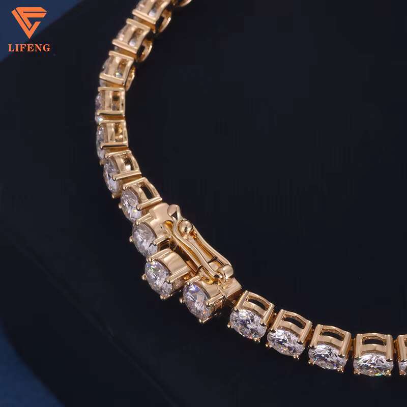 Fashion Jewelry Rose Gold Plated 925 Sterling Silver Bracelet Iced Out VVS Moissanite Hip Hop Tennis Chain Bracelet for Women