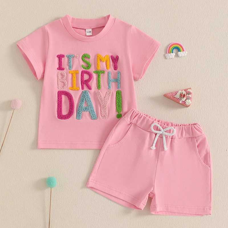 Able Baby Girls Summer Set Flower Printed Ruffle Sleeves T-shirt Elastic Waist Shorts 2PCS Birthday Party Costume SetXJ250410