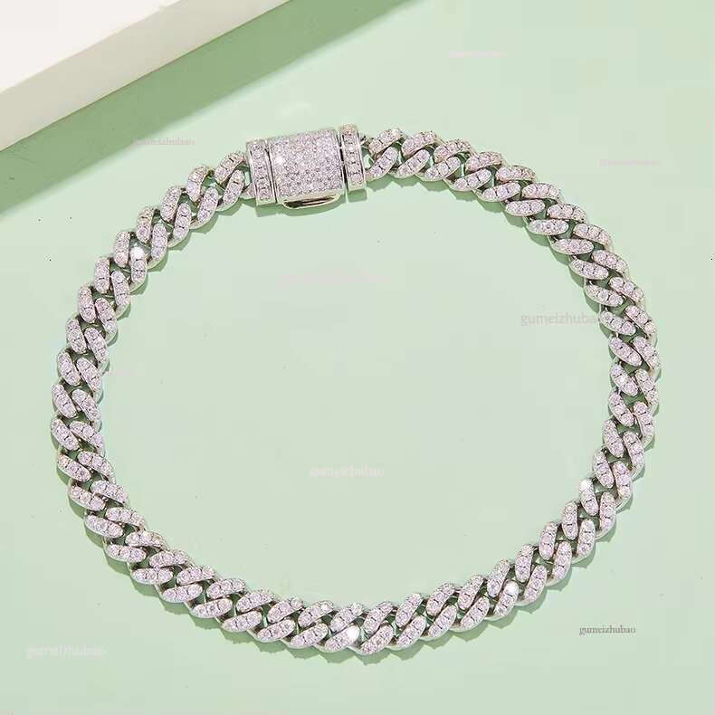 Hot Sale Hip Hop Jewelry Sterg Sier 6mm 8mm 10mm Vvs1 GRA Certified Moissanite Miami Cuban k Bracelet Unisex