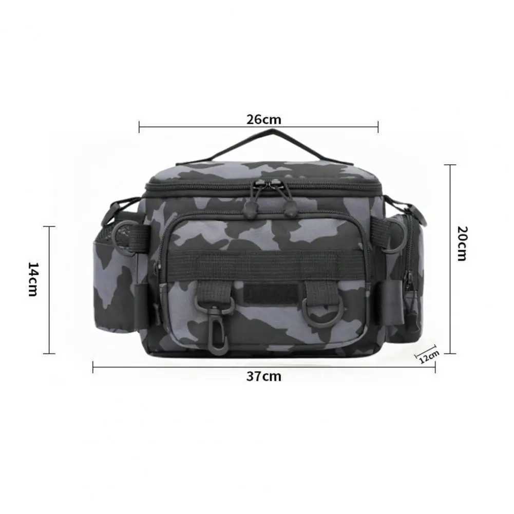Fishing Shoulder Bag Oxford Waterproof Lure Rod Line Reel Holder Fishing Tackle Backpack Lure Box Fishing Gear Organizer Bag Z250411