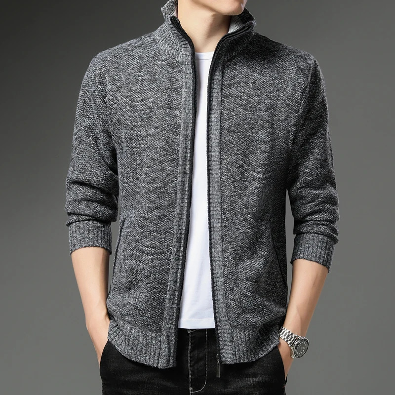 Mens Knit Sweater Spring Autumn Men Cardigan Cable Sweaters Coat Casual Loose Solid Versatile Jacket 251030