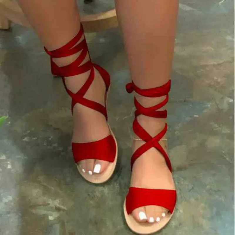 New Summer Womens Sandals Sexy Flat Sandals Cross Strap with Serpentine Sandals Breathable Peeping Toe Gladiator ShoesXJ250410