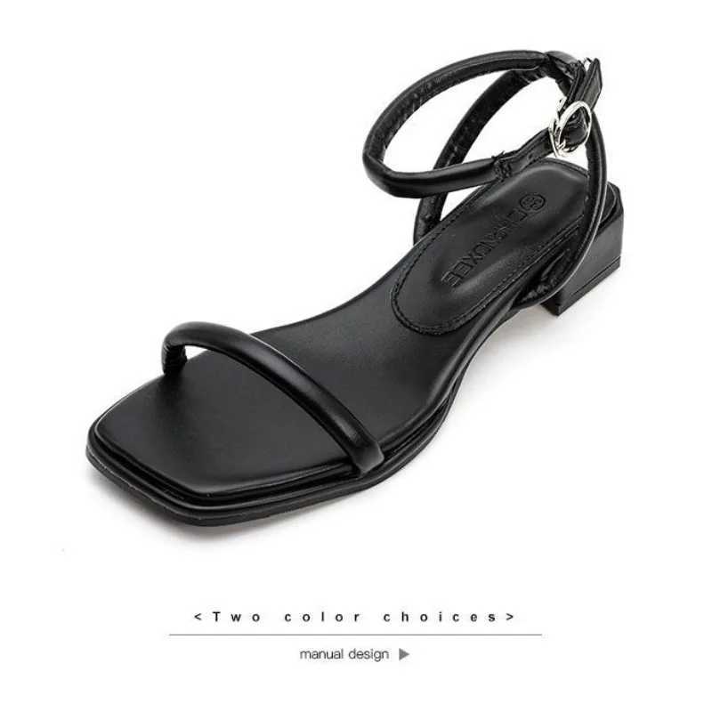 2024 Summer New Womens N-Slip Fi Sandals Elegant Womens Solid Comfort High Heels with Buckle Womens PumpXJ250410