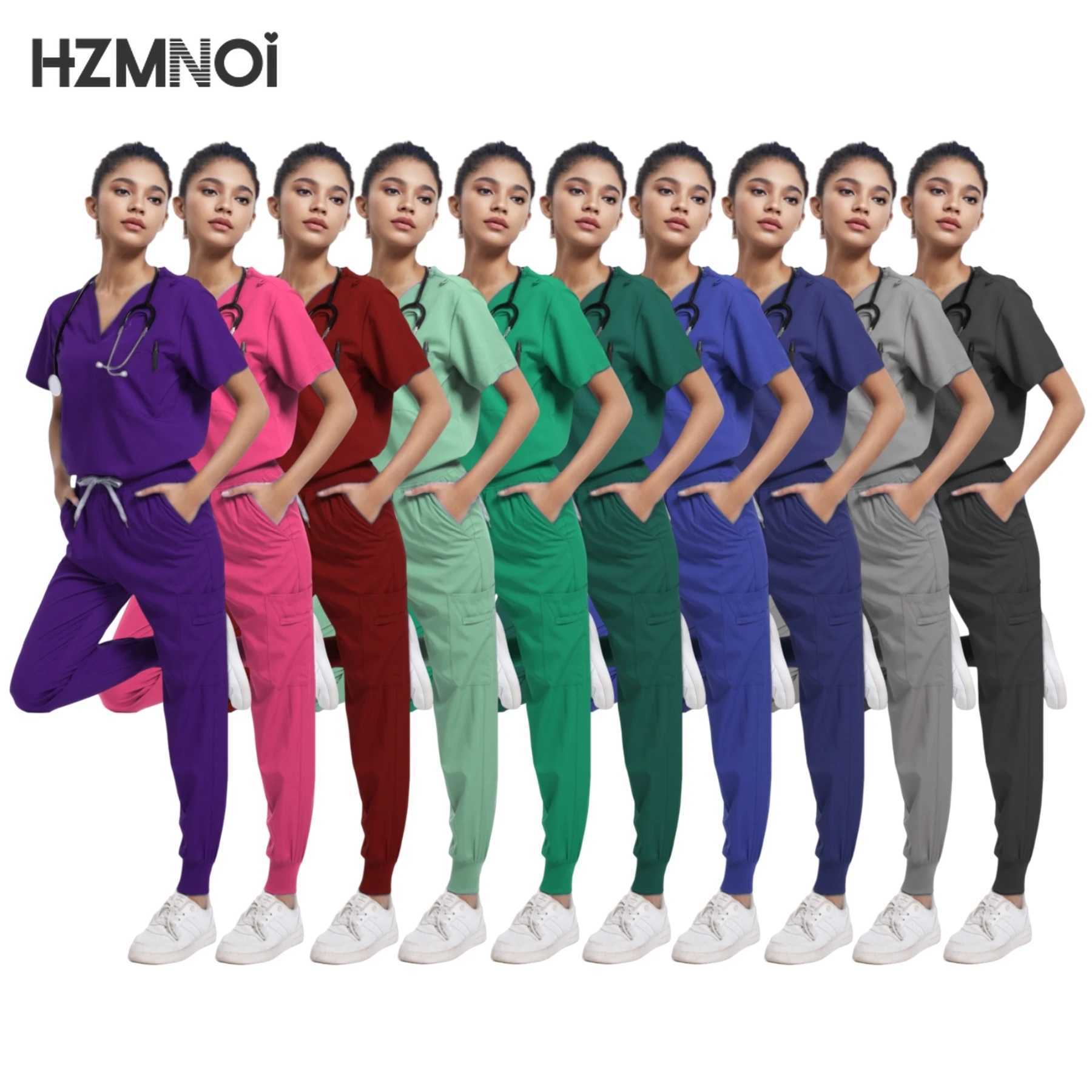 Women Scrubs Suits Surgical Tops Pants Multicolor Workwear Casual Jogger Clothes Hospital Doctor Nurse Uniform Medical Scrub Set X250410