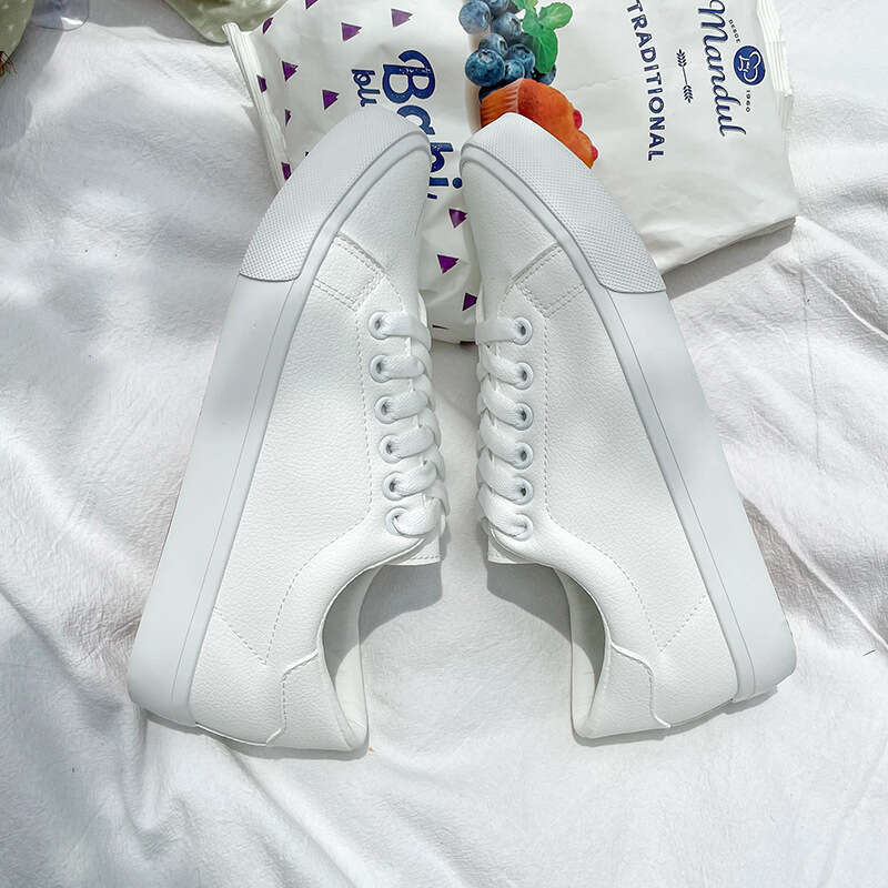 Free shipping Style White Sneakers Unisex Flat for Teenagers Students Couples Sports Men All zhanyishengli Seasons Campus Men's Shoes