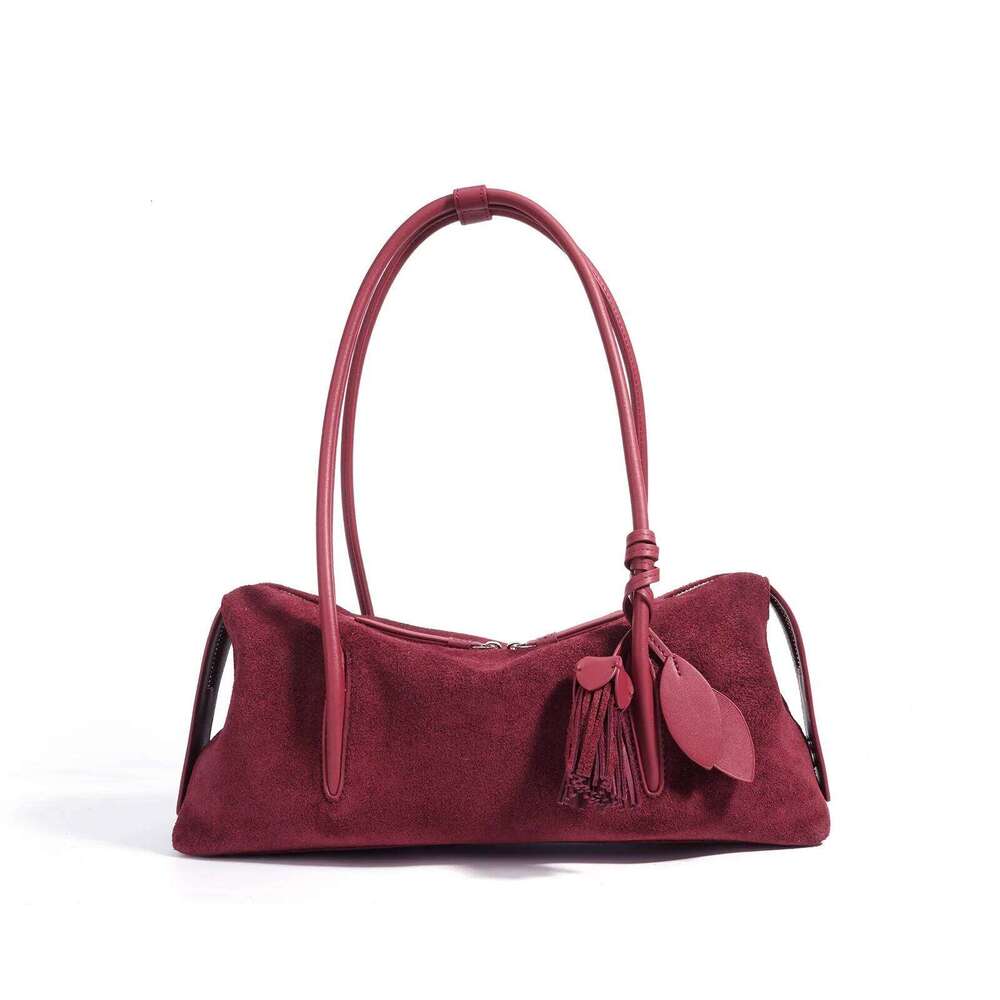 Suede Leather Bagutte 2025 Autumn Winter Minimalist Unique Single Shoulder Bag Slouchy Casual Underarm High Quality Handbag