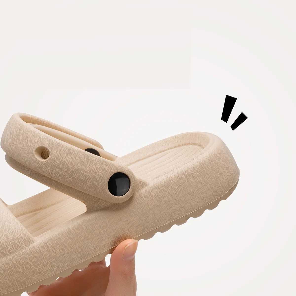 DIY Double Belt Sliders for Womens Summer Outdoor Sandals for Casual Thick Bottom Beach Leisure Waterproof EVA Herringbe SlidersXJ250410