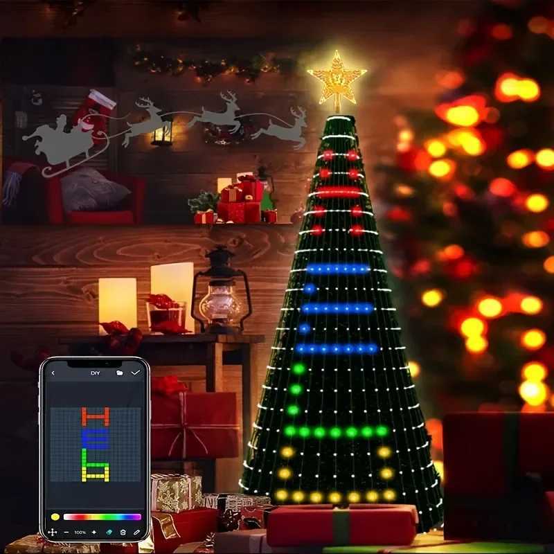 Christmas MIMIRGB 689FT Smart Christmas Tree Light 400 LED Indoor String Light with Remote Control DIY Text Christmas Tree Decoration Y251111