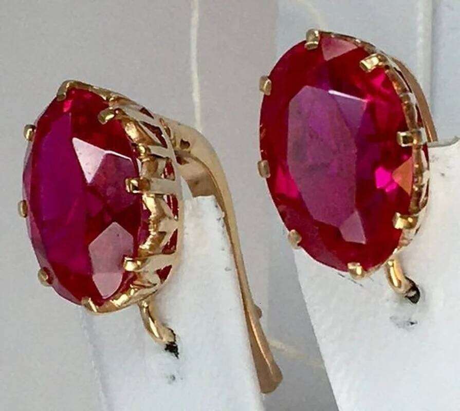Classic Design Round Dangle Earrings For Women Dazzling Red Crystal CZ Engagement Wedding Jewelry Statement Earring