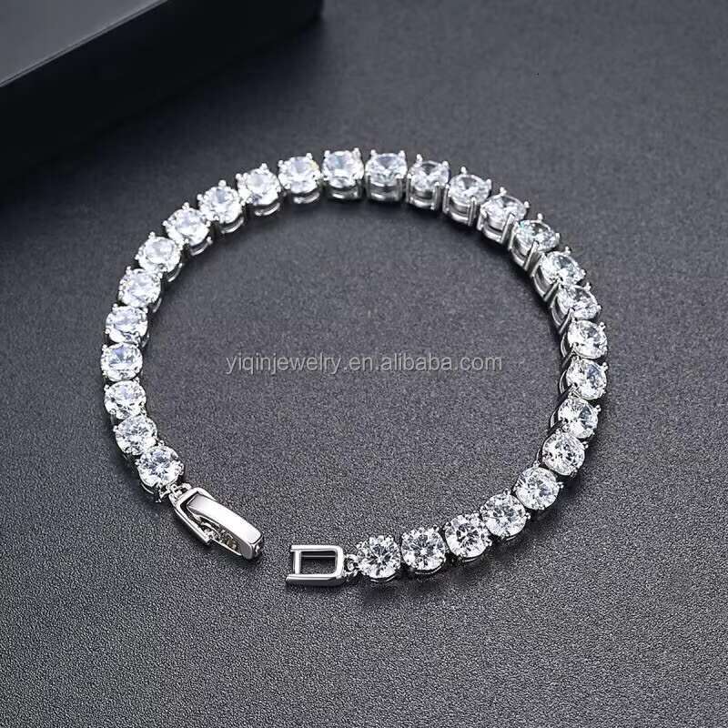 High Quality hiphop jewelry 3mm 4mm 5mm moissanite tennis bracelet in 925 sterling silver