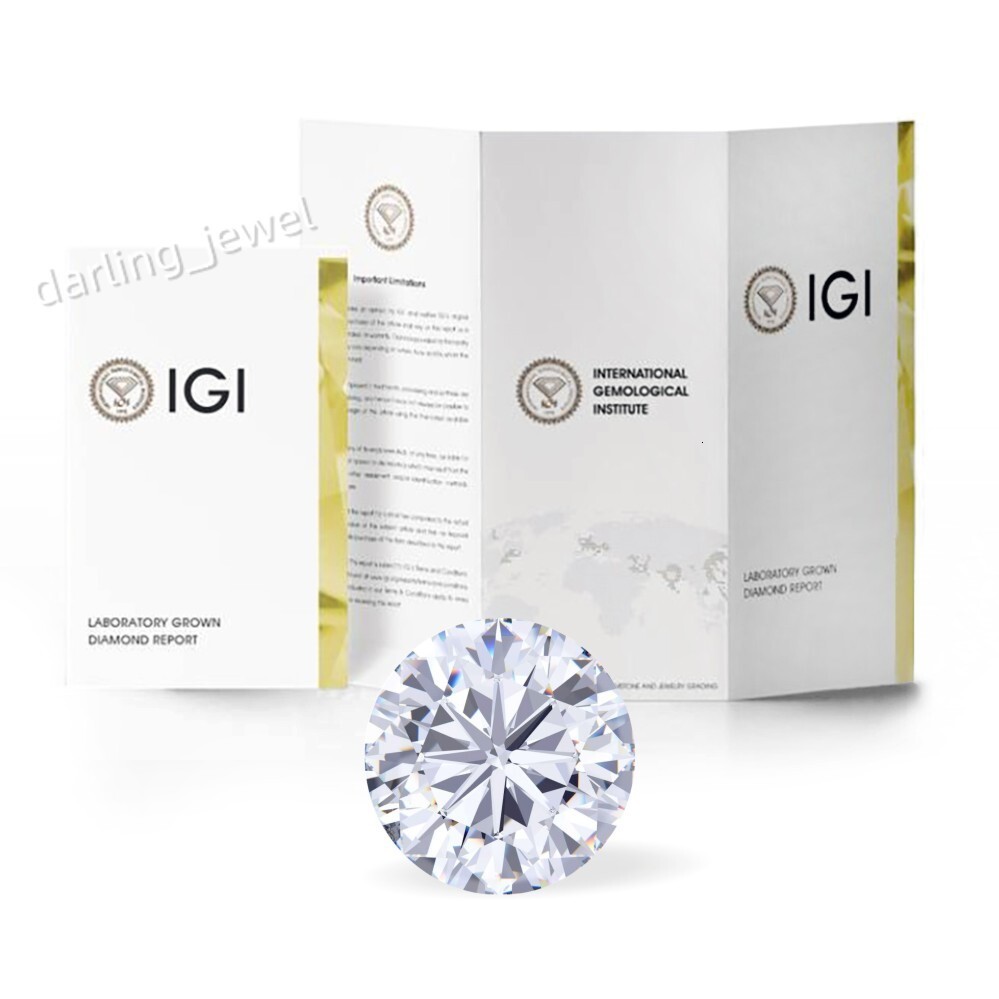 Junyuan Jewelry 1.01 CT Round Lab Grown Diamond CVD HPHT D Color VS1 Clarity IGI Certificate Passed Diamond Test Loose Diamond