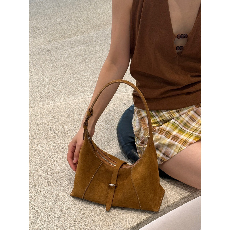 Hot selling recommendation light luxury handbag suede solid color winter new item underarm single shoulder designer bag women's crossbody bag