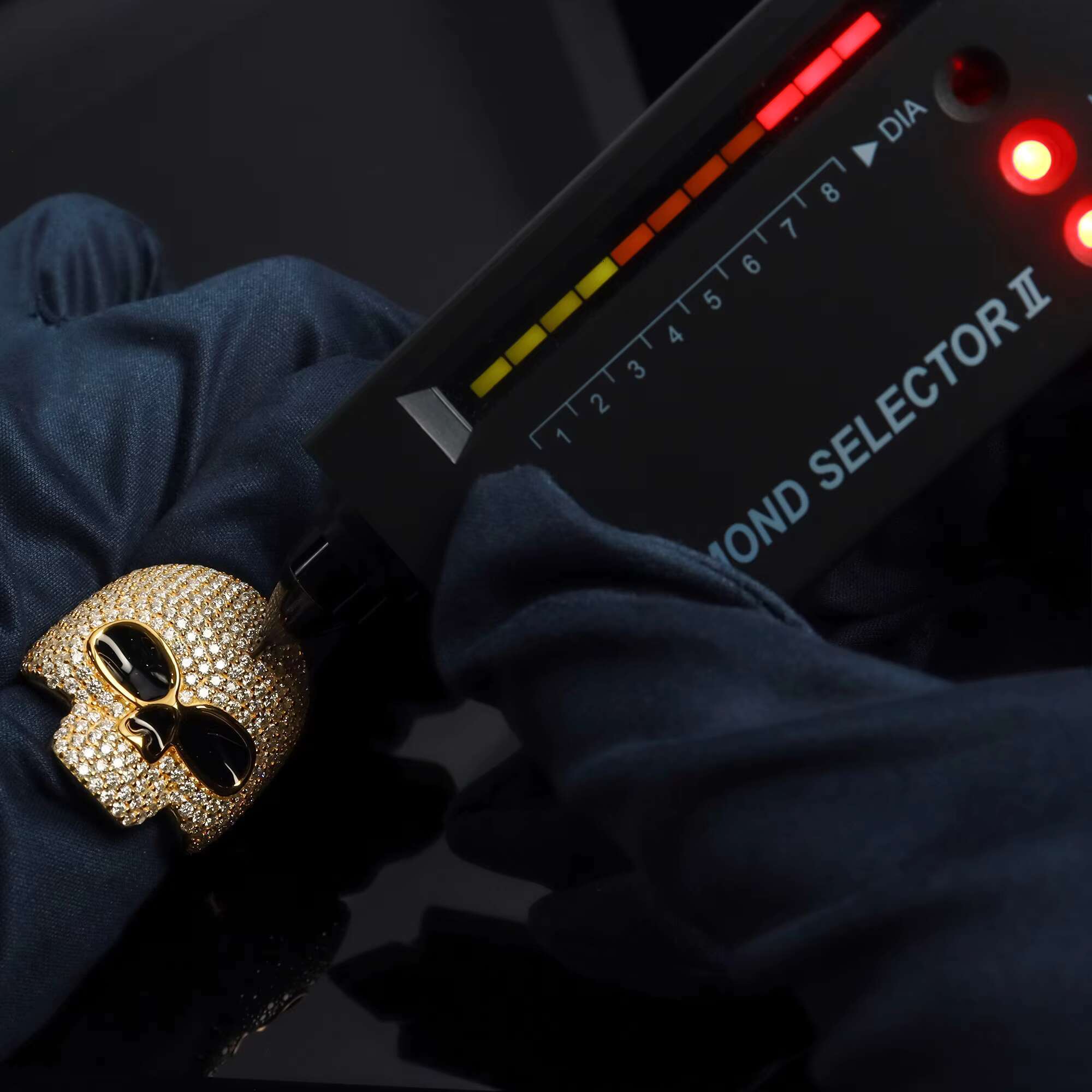 Personalized Luxury Iced Out Skelton Silver and VVS1 Moissanite Ready to Ship Customized HipHop Rings Print Inner Mark