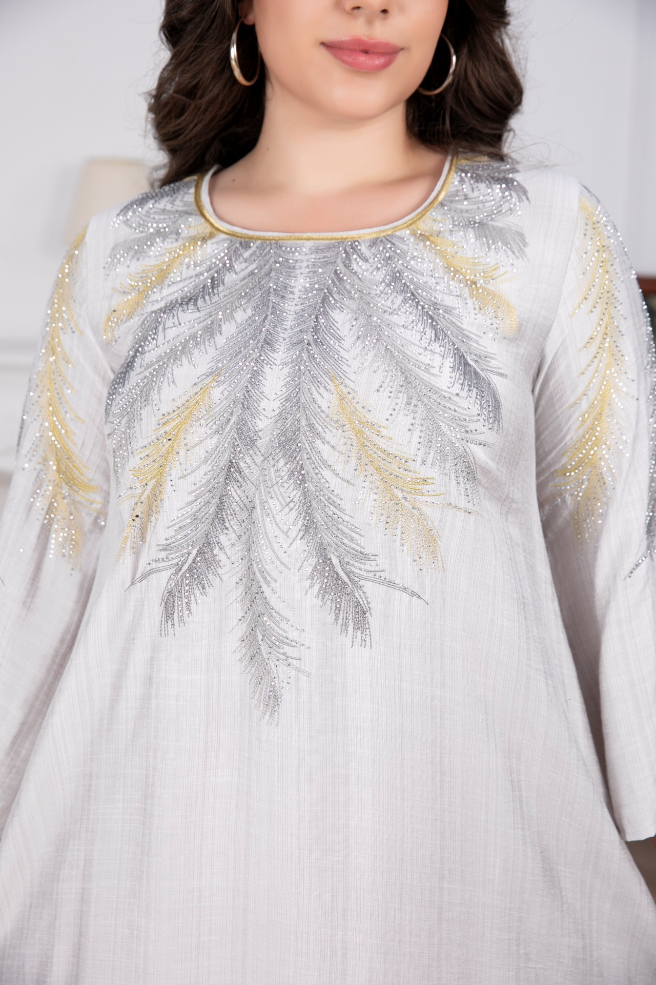 Robe Clothing Factory's new hot stamping evening Muslim dress, plus size women's dress