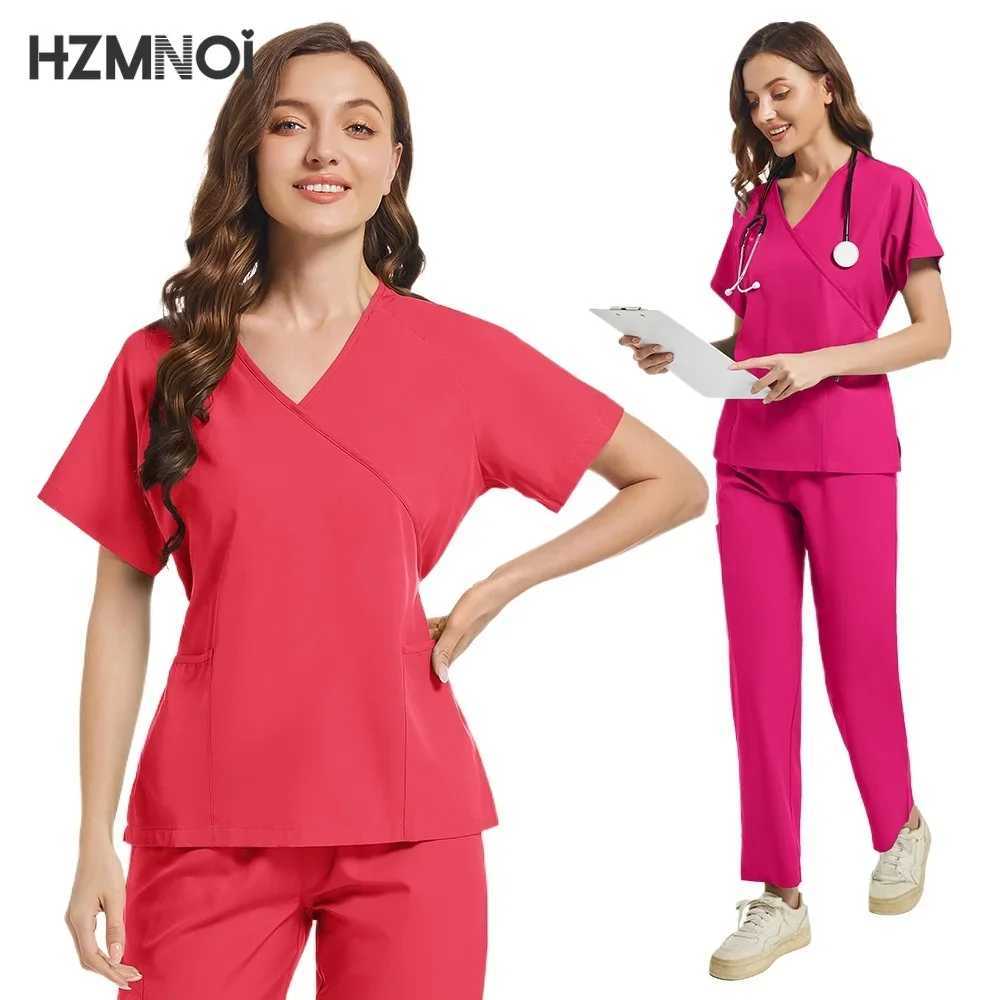 Hot Sale Anti Wrinkle Washable Soft Fabric Dentist Nurse Scrubs Workwear Hospital Medical Scrub Uniform Women Jogger Scrubs Sets X250410