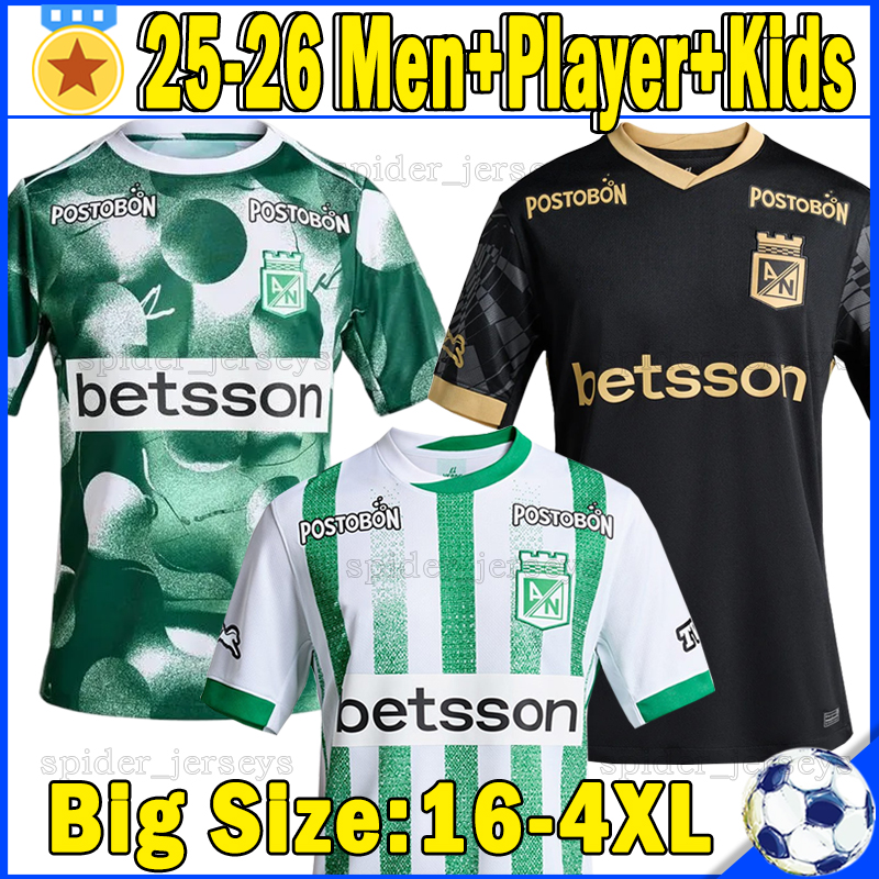 XXXL 4XL 2025 2026 Atletico Nacional soccer jerseys 25 26 Fans Player Version K.PARRA ASPRILLA SARMIENTO E.CARDONA CEPPELINI Men Uniforms Football Shirts kids