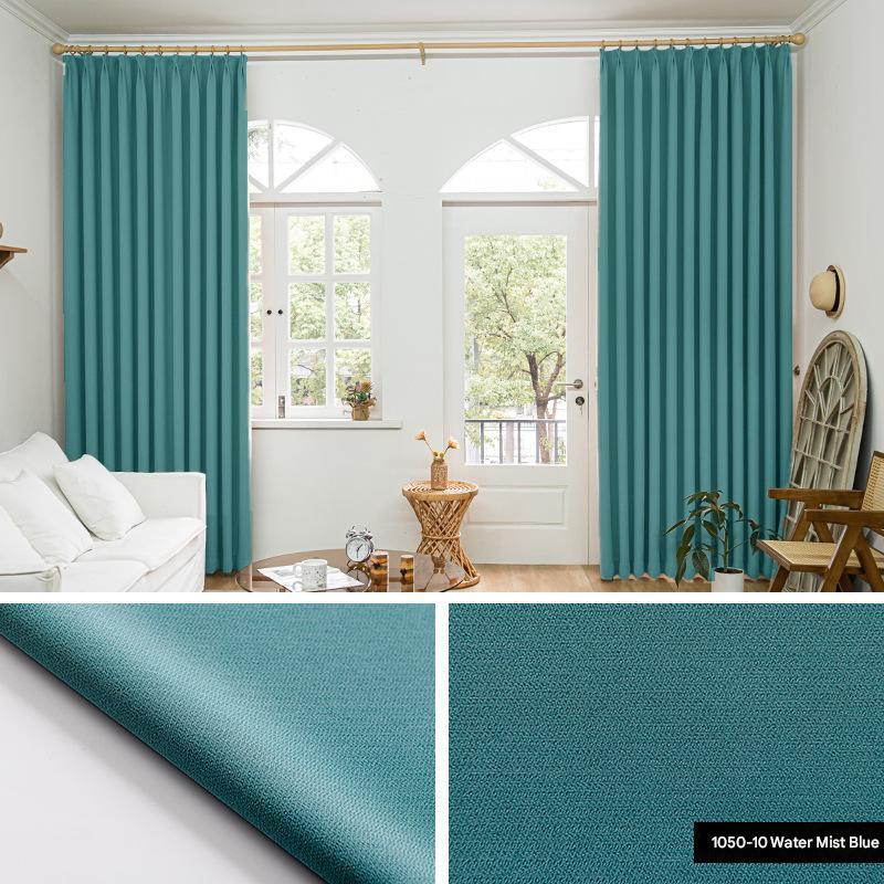 B449 imitation cotton and linen jacquard thickened curtain fabric shading modern simple living room bedroom custom finished curtain