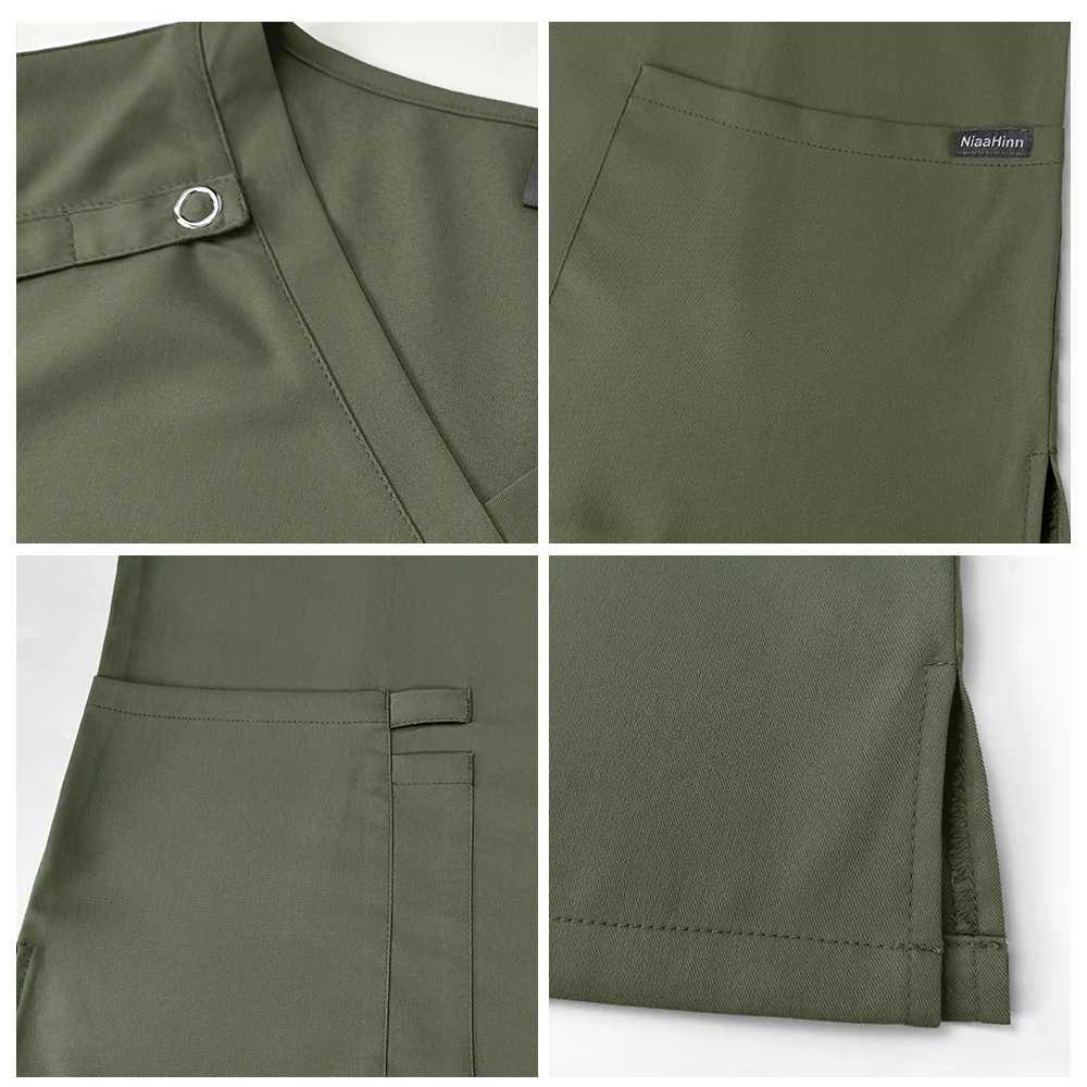 High quality hand washed clothes thick SPA beauty Sn operating room ICU doctor and nurse workwear set X250410