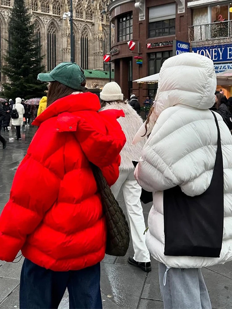 Fashion Thicken Hooded Cotton Jacket For Women Oversize Long Sleeve Zipper Warm Coat Winter Female Street Loose Parkas Outerwear 251103