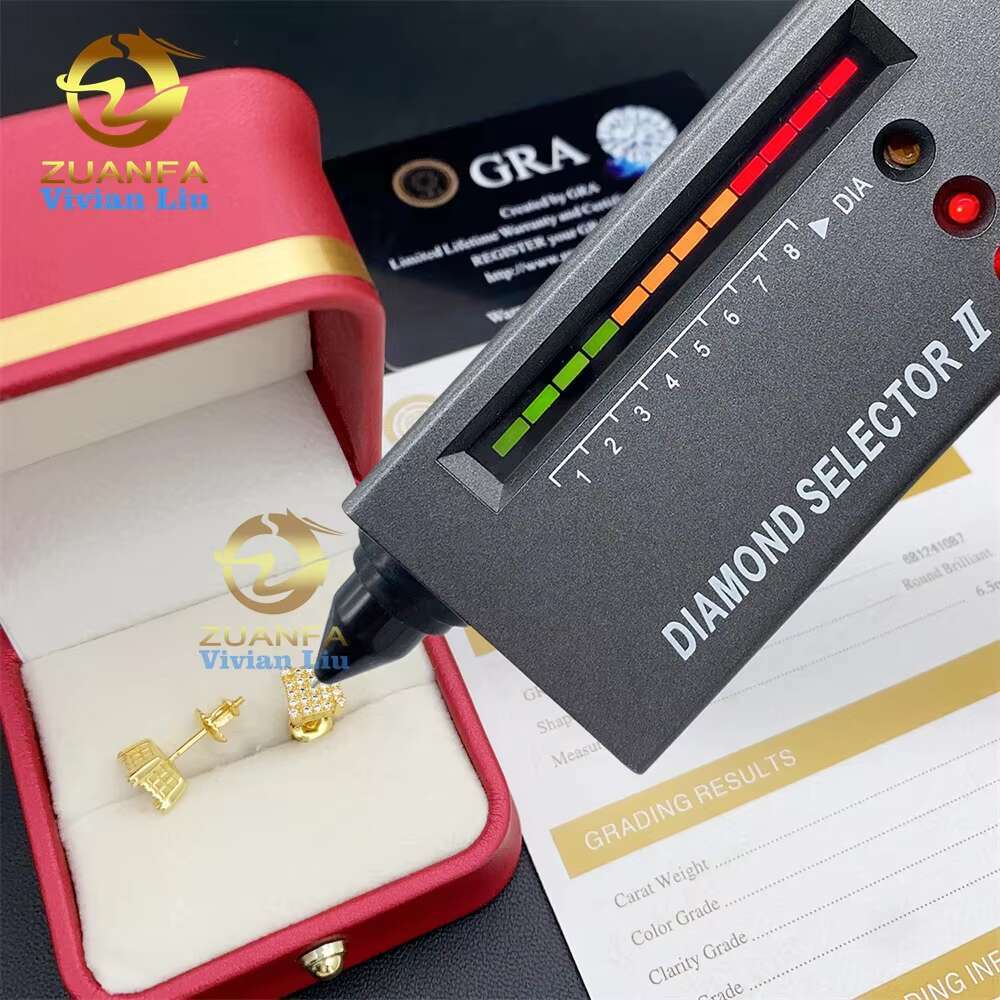 Wholesale Price Fine Jewelry Luxury Diamond 925 Sterling Silver Vvs Moissanite Jewelry Stud Earrings