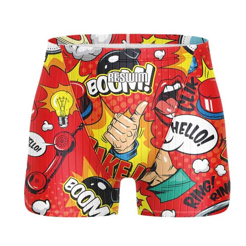 2025 Mens Swimming Jammer Swimsuit Shorts Sports Training Shorts Swimsuit Summer Quick drying Lycra Surfing Diving PantsW250410