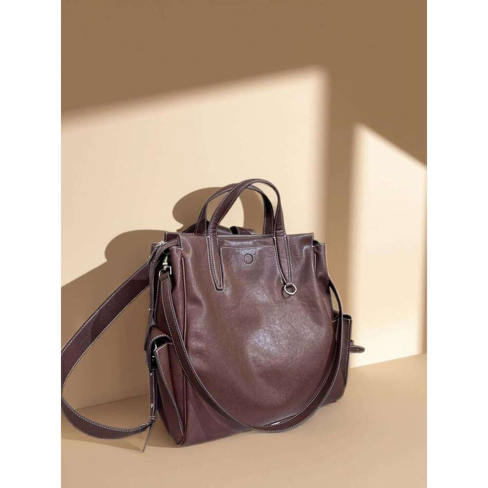 Luxury Bag Designer Yamashita Song Large Backpack Unisex Top Layer Cowhide Vegetable Tanned Leather Inch Laptop Bag