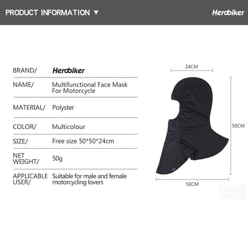 Breathable Balaclava Motorcycle Full Face Mask Motorbike Cycling Bike Mask Motocross Helmet Hood Moto Riding Neck Face Mask S251110