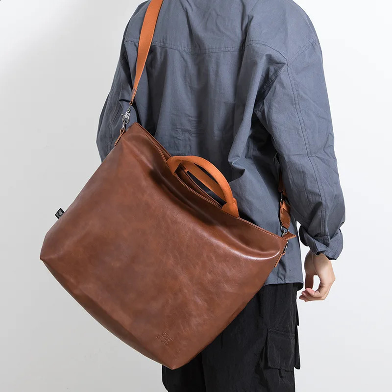 Mens briefcase leather mens notebook handbag business mens shoulder bag fashion mens cross body bag 250410