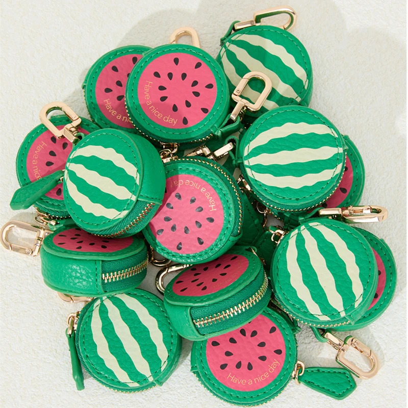 Watermelon kiwifruit Fruit Charm coin purse cute key chain mini pouch Wallet gift for girl women 251110