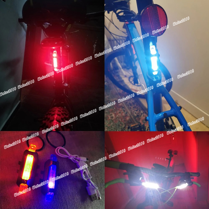 5 LED USB Rechargeable mountain Bike Tail Warning Light Rear Safety Lamp Cycling Bicycle Reflector lights
