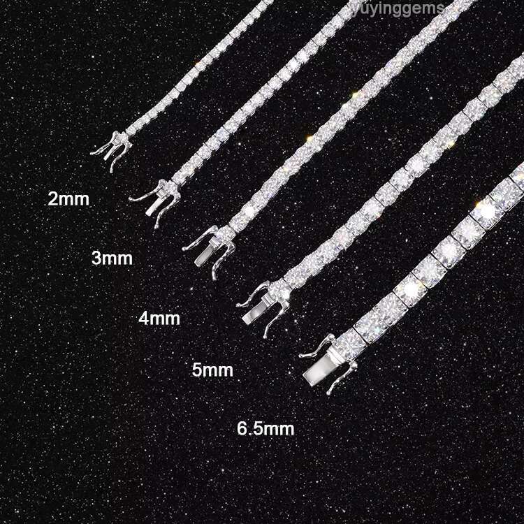 XG 100% Pass Diamond test Silver with VVS Moissanite Diamond Tennis Neckalce/bracelet Chain for Fine Jewelry