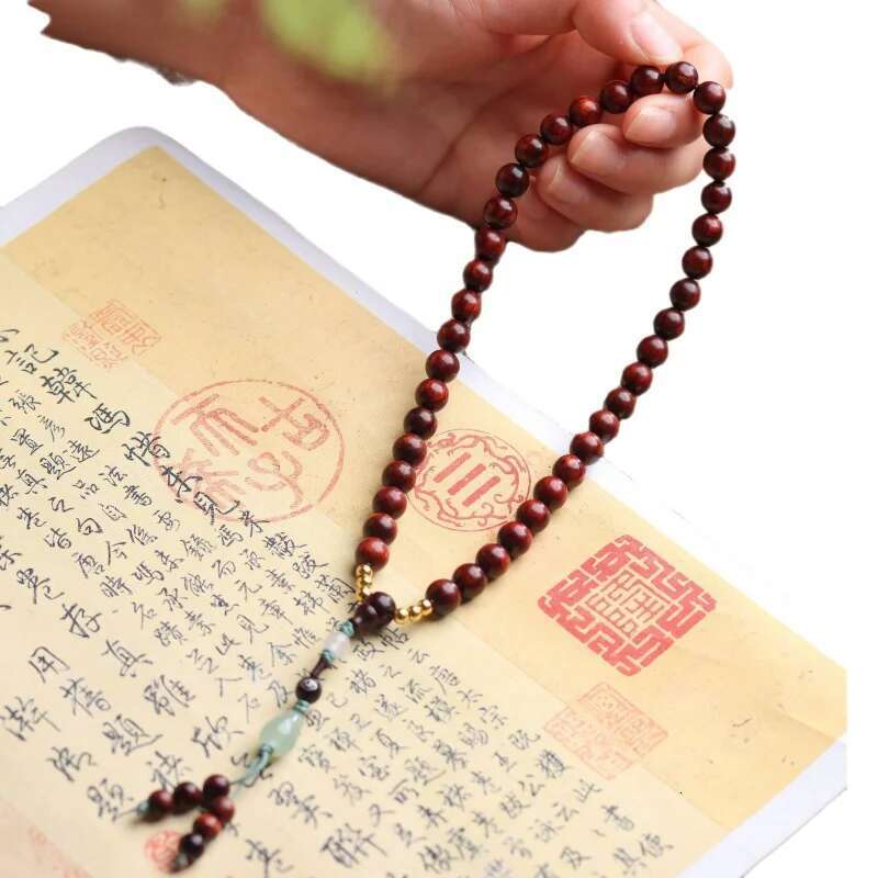 UMQ Advanced Small Leaf Rosewood DIY Men'S And Ladies' Bracelets Old Barrel Retro Style Double Circle Buddha Beads Auspici