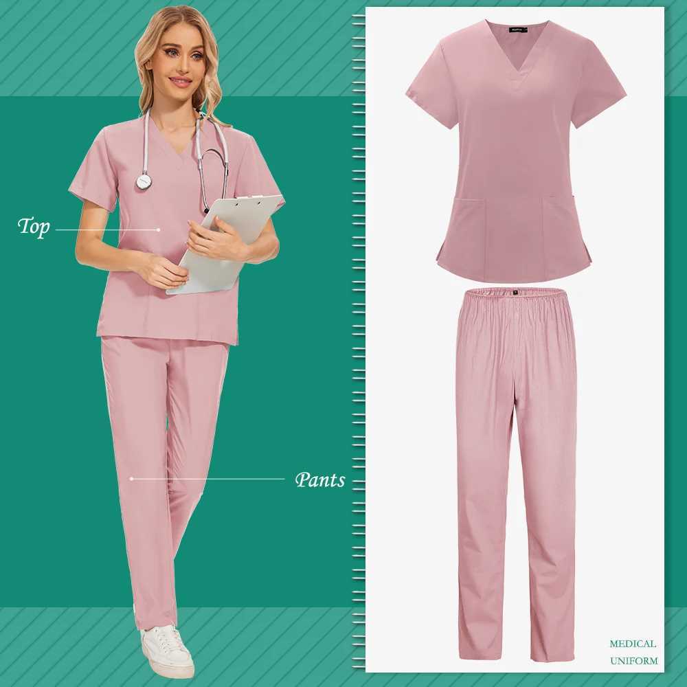Customized printing breathable neutral medical uniform lightweight nurse washer set surgical beauty Sn Spa pet workwear X250410