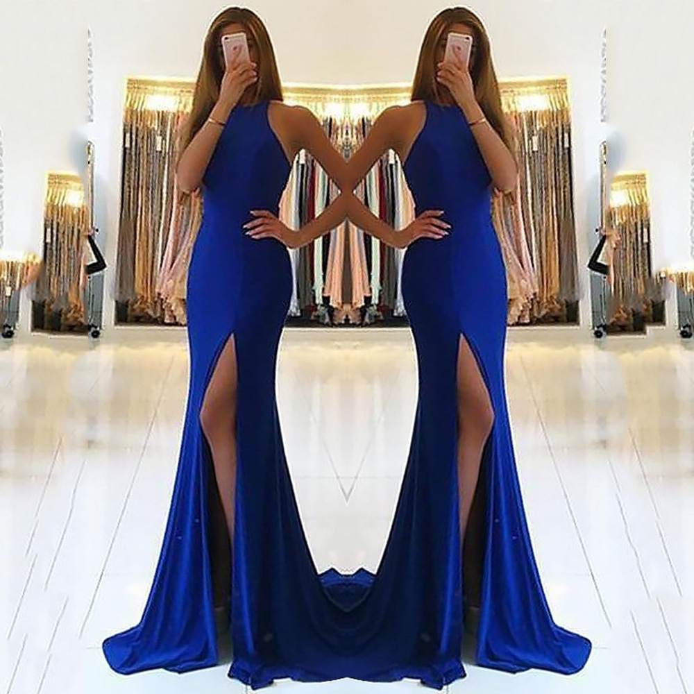 Women's 2025 Spring/Summer Sexy Hanging Neck Slim Fit Wrap Hip Hollow out Long Dress Women