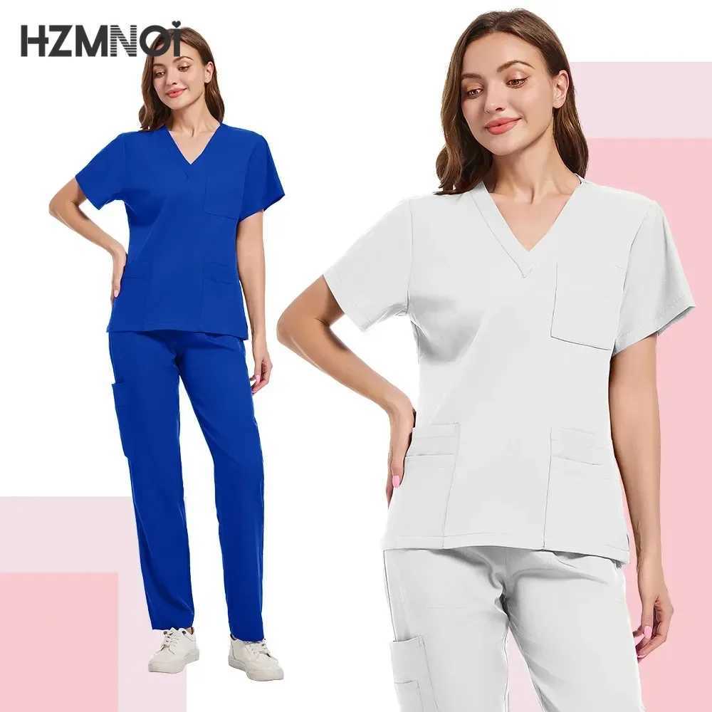 Multicolor Clinical Workwear Pharmacy Dentistry Work Clothes Doctor Nurse Uniforms Hospital Surgery Top Pants Medical Scrubs Set X250410