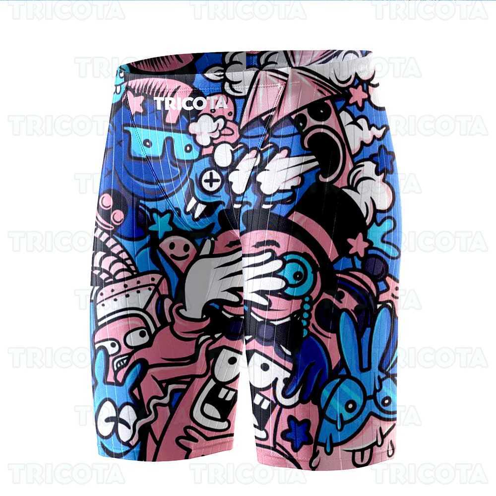 Summer Mens Swimming Jammer Endurance Exercise Training Swimming Shorts Outdoor Beach Fast Drying Close JammerW250410
