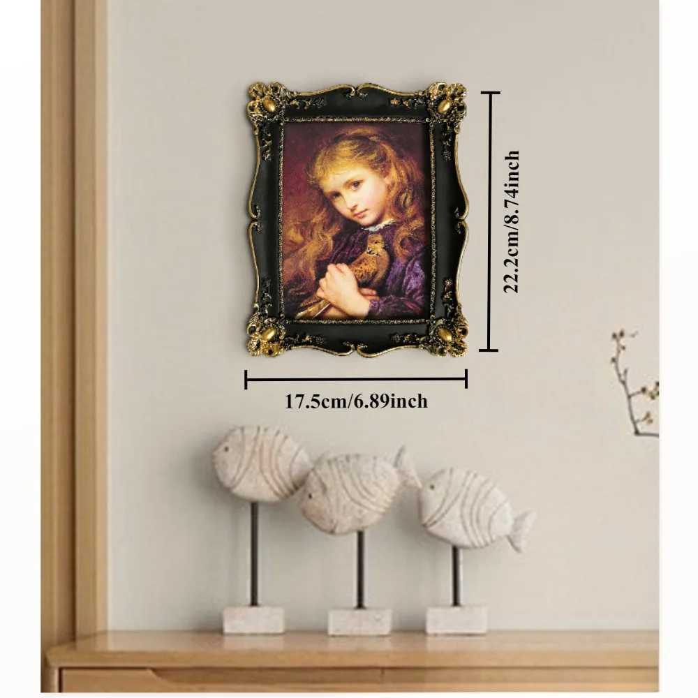 Luxury Antique Vintage Picture Black with Gold Trim - Horizontal Or Vertical Tabletop Wall Hanging Photo Display Frame L251110 H260306