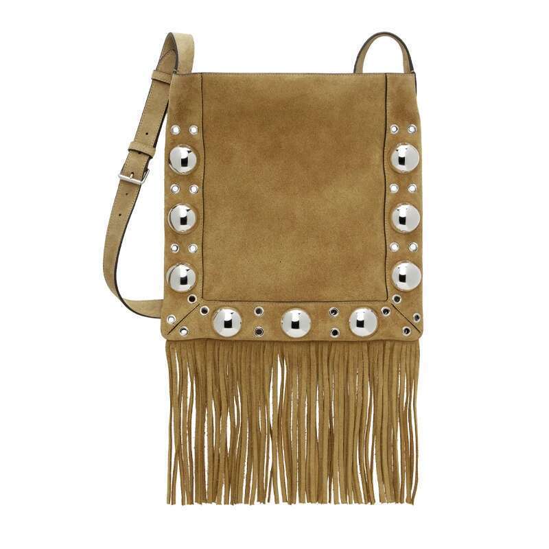 Women's Handbag And Puress Designer Rivet Shoulder Diagonal Span High-Quality Imitation Deer Skin Mobile Bag