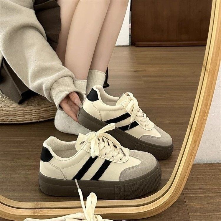 German training shoes women's shoes new thick sole small white shoes leisure sports board shoes