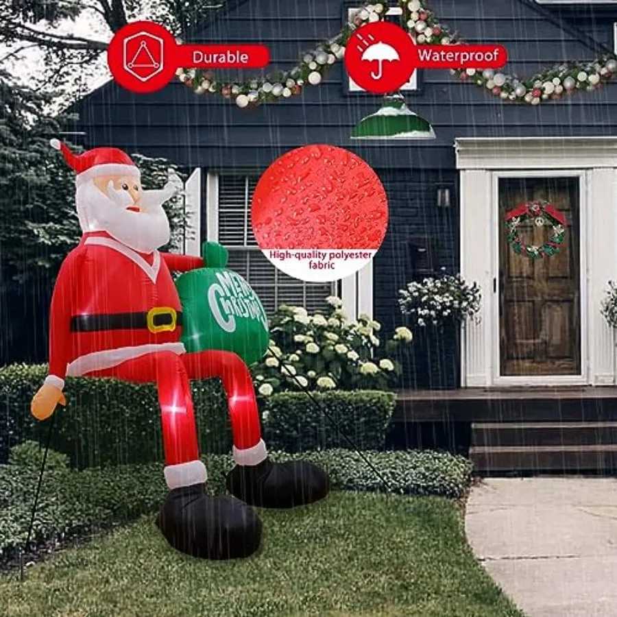 Christmas 8FT Christmas Inflatable Outdoor Decoration Climbing Inflatable Santa Claus Decor Blow Up Yard Decorations with LED Inflatable Y251111