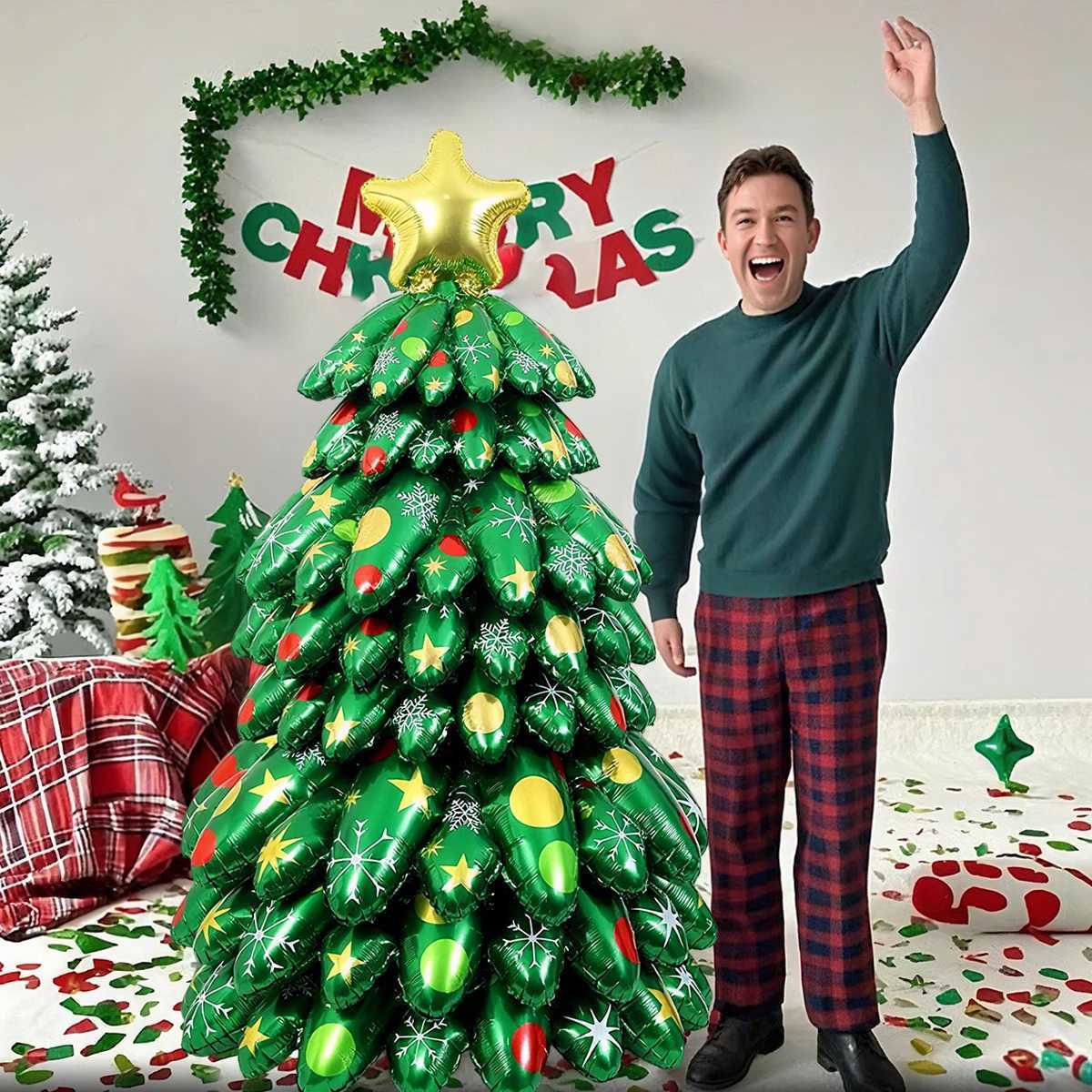 Christmas 1pc Large Christmas Tree Balloon3D Christmas TreeWinter Tree Foil BalloonChristmas New Year Party DecorationPhoto Props Y251111