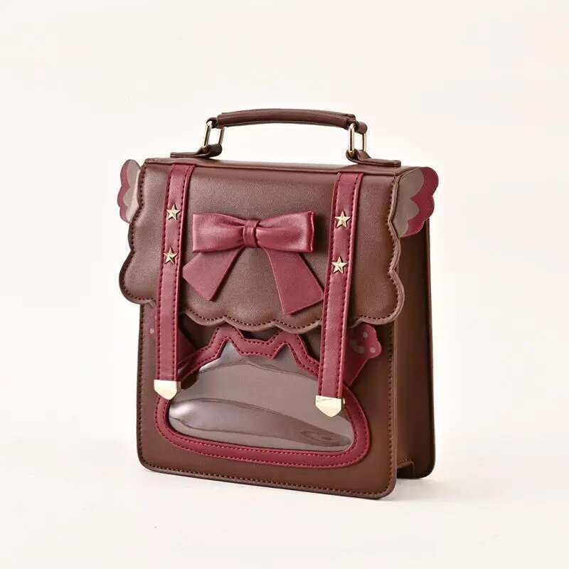 Women's Bags Student Shoulder Uniform Ita Transparent 3way Portable Lolita Messenger Bag Soft Girl Bow Backpack Japanese Jk College Bags