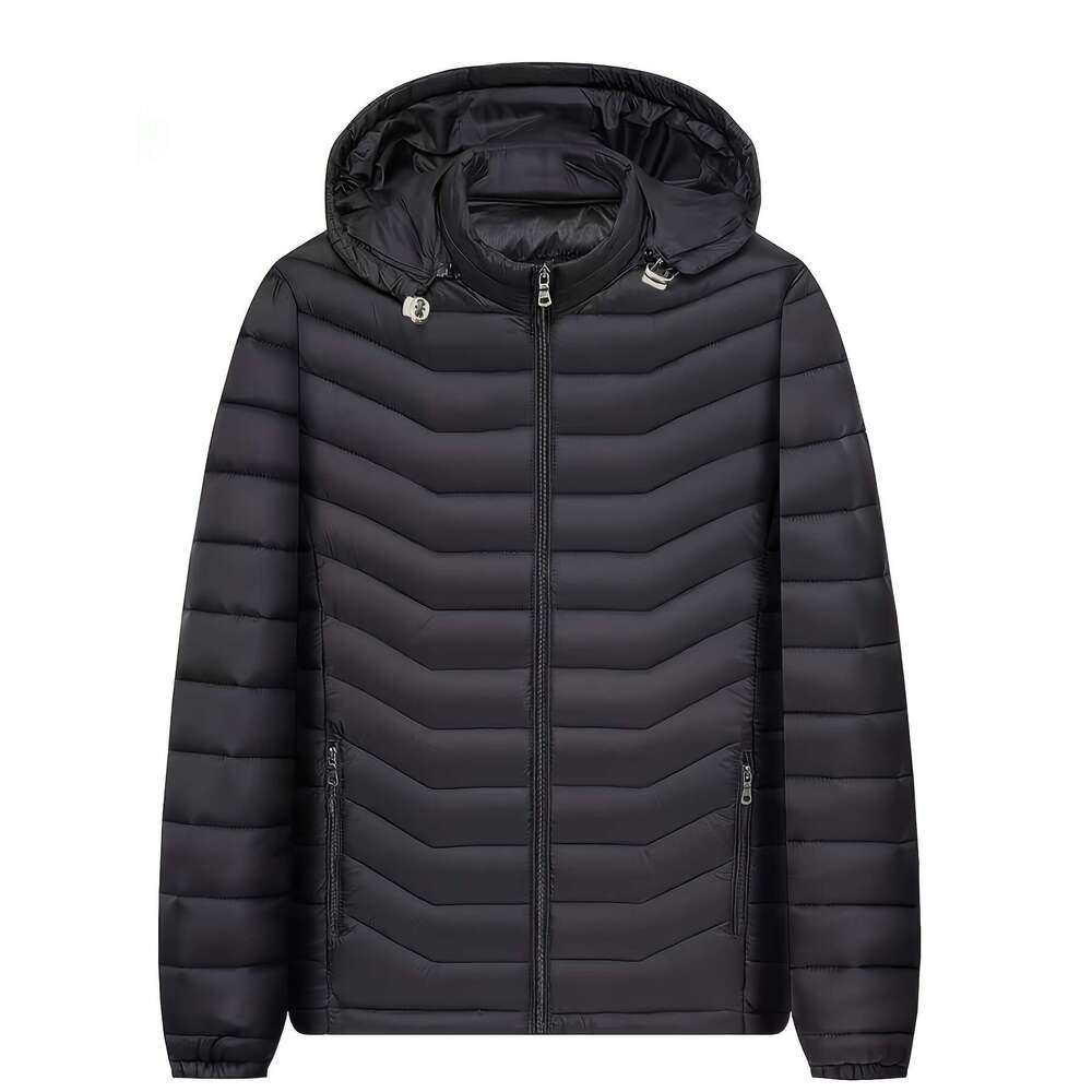 Men's Fashionable Quilted Puffer Hooded Jacket Ultra-Lightweight, Coat With Multiple Pockets, Cold Weather - Perfect For Outdoor Activities And D