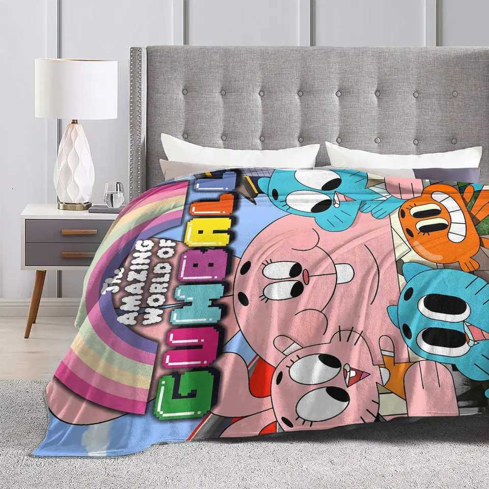 The Amazing World Of Gumballs Soft Warm Blanket Child Plush Throw Blanket Pattern Couch Chair Flannel Bedspread Sofa Bed Cover C251111