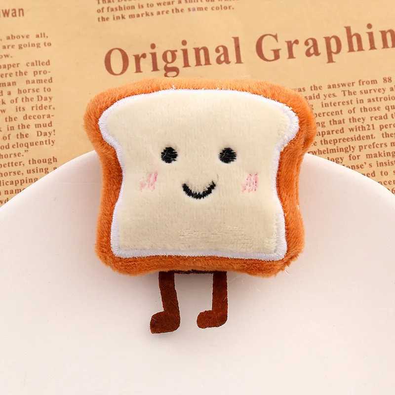 Toast Hanging Bag Pendant Cute Cartoon Plush Doll Decoration Keychain Backpack Pendant Womens Creative Gift W250411