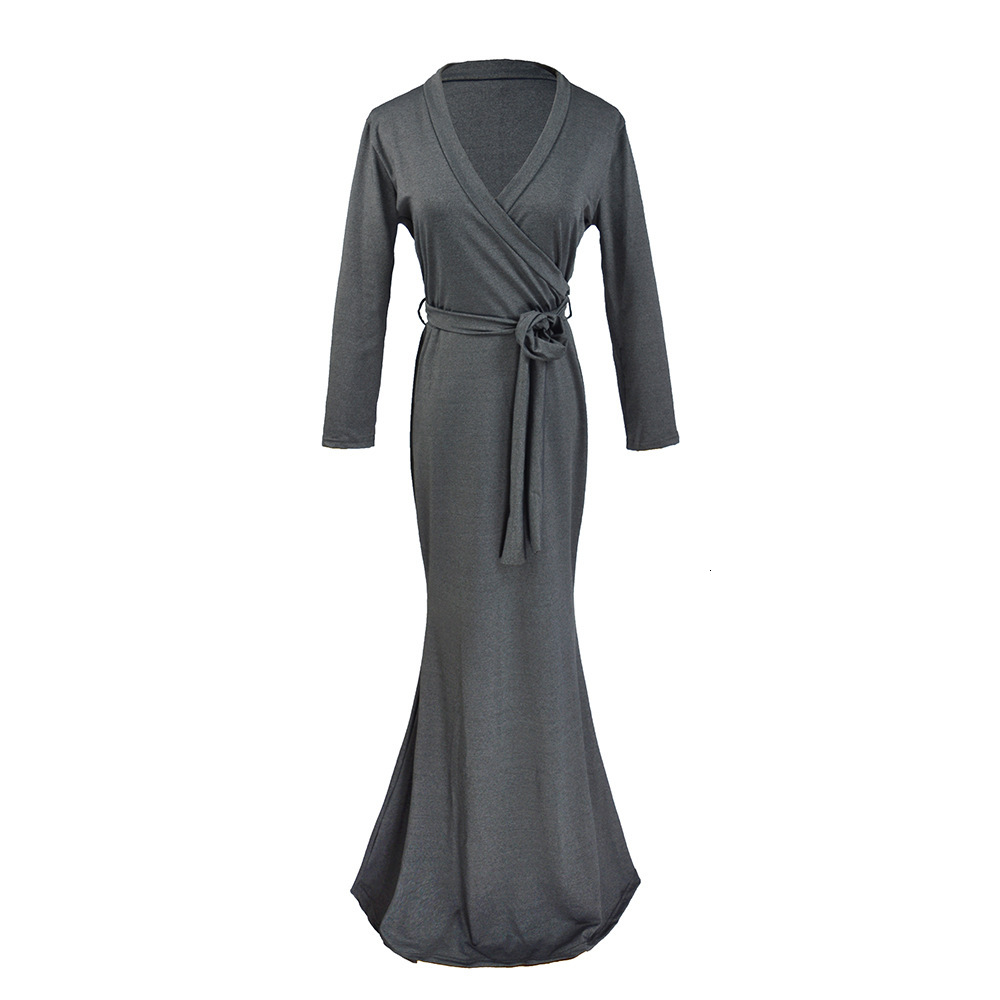 Sexy Autumn New V-Neck 3/4 Sleeves Slim Fit Dress Runway