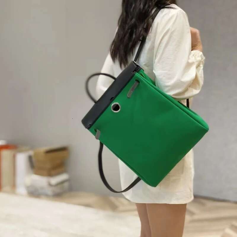Backpack 2025 new fashion handbag waterproof canvas leisure large capacity shoulder bag high-grade leather backpack