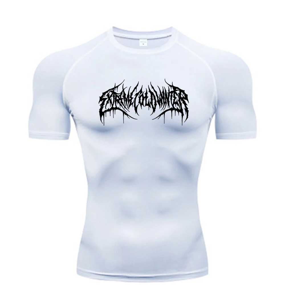 Summer compression sports shirt short sleeved mens fitness T-shirt running fast drying top gym fitness T-shirt S-3XL M250411