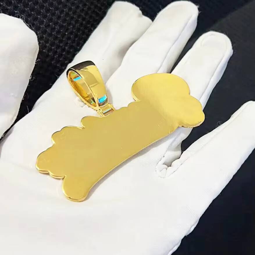 S925 Sterling Silver Moissanite Iced Disc Pendant Stones in Quality Silver Modern Style must Have Moissanite Pendant Man Customizable